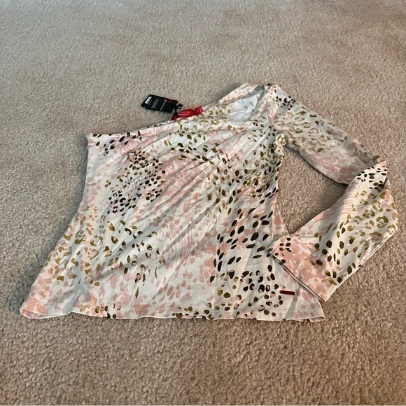 NWT N:Philanthropy Abstract Animal Print One Sleeved Top! - Picture 1 of 9